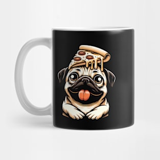 Pug Dog Eating Pizza Mug